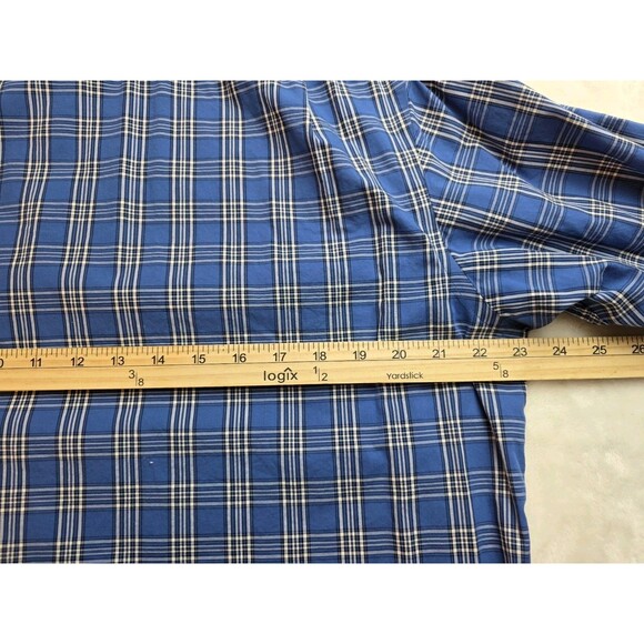Hart Schaffner Marx Men's Large Blue Plaid Long Sleeve Button Up Shirt - Picture 5 of 7